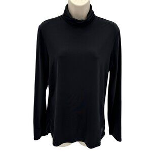 Snow Angel Womens Cybersilk Black Base Layer Long Sleeve Turtleneck Top L